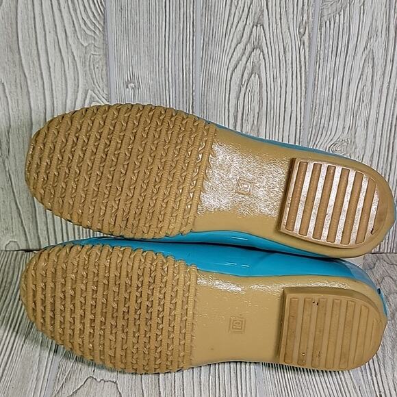 Jack Rogers Chloe Teal and Gold Duck Boots Womens Size 10 - Picture 8 of 12